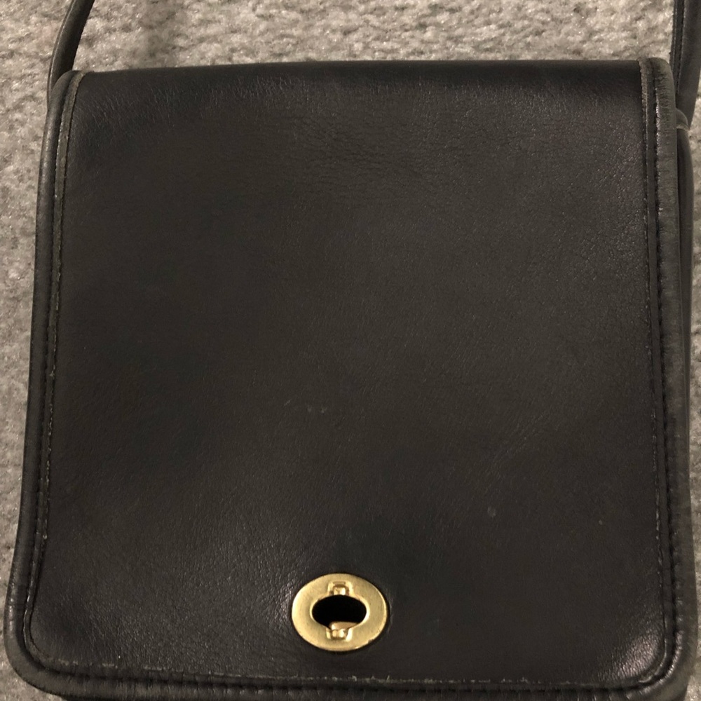Vintage black leather coach purse